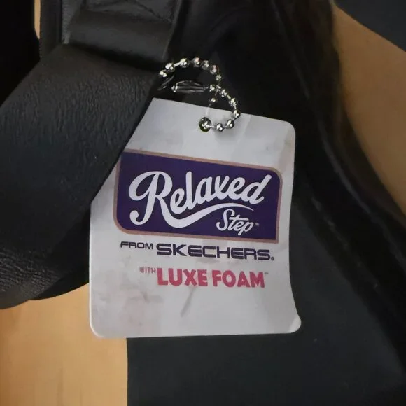 New Women's Skechers Luxe Foam Black Comfort Sandals Size 10 Relaxed Step - Picture 12 of 15